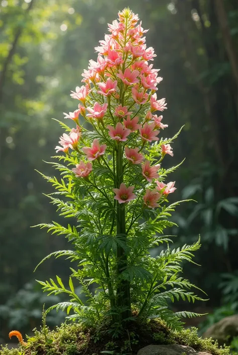 create a photo of a flowering fern