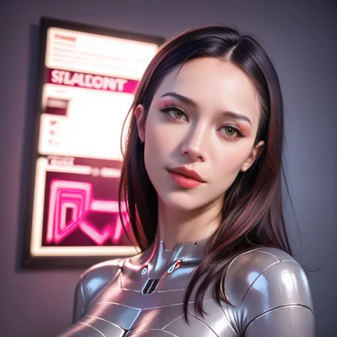 A girl with metallic hair, metallic skin, and a metallic spirit, (best quality,4k,8k,highres,masterpiece:1.2),ultra-detailed,(realistic,photorealistic,photo-realistic:1.37),1girl,detailed metal skin,internal metal,metallic hair,metal drops on skin,sci-fi,d...