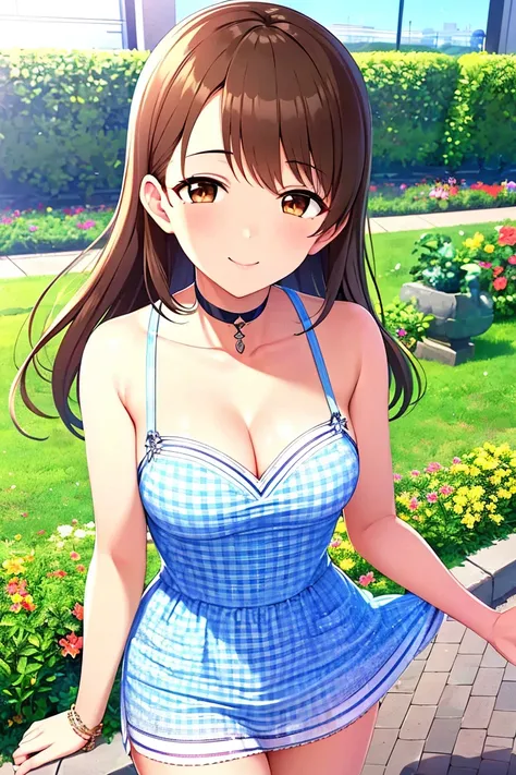 masterpiece, TOP QUALITY, high resolution,8k,4K, beautiful,1 girl,Alone,brown hair,long hair, brown eyes,Minami Nitta, clavicle, is standing, cowboy shot, highest quality, highest quality, very detailed, high resolution, expensive resolution, high resoluti...