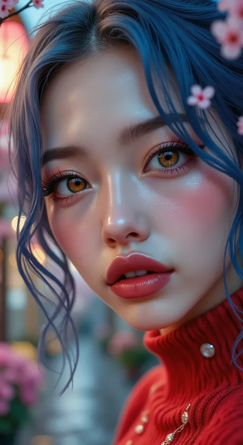  [Style: "Photorealistic, cinematic, cyberpunk"](Key Directive: "Ultra-sharp human eyes with biological accuracy"){ Character: "20-year-old Caucasian woman" | Face: - "symmetrical pale skin (subsurface scattering:1.3), full lips (vertical lip wrinkles:0.7)...