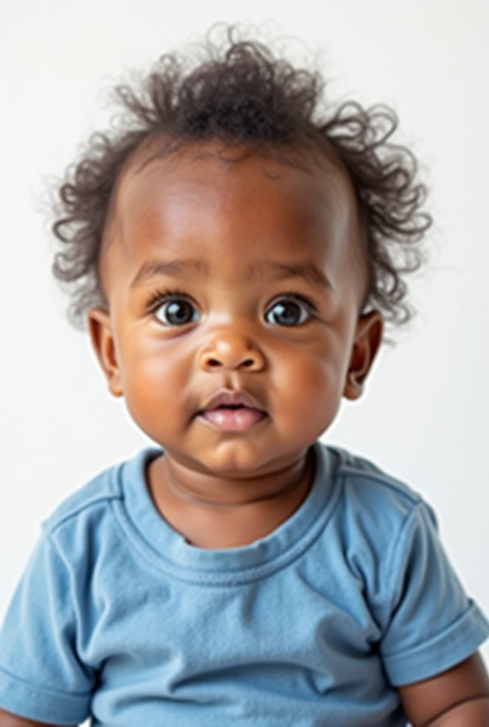 ealistic Somali baby 6 to 9 months wearing blue t-shirt on white background" on stock photo websites like Shutterstock, Getty Images, Unsplash, or Pexels.