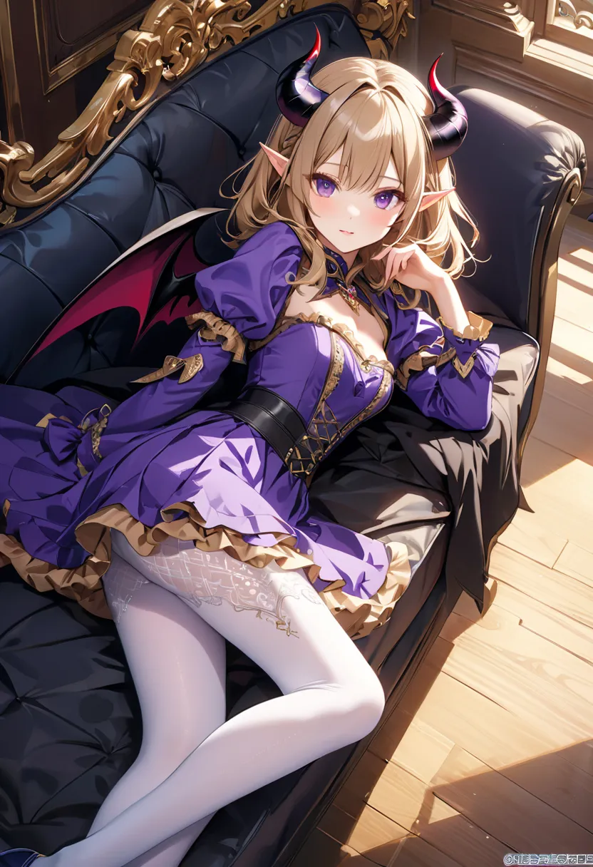 (best image quality, masterpiece: 1.2),
(vivid colors, strong contrast: 1.2), striking visuals, official image art,
Beautiful girl lying on a sofa in a Western-style room with Baroque architecture, 
from above, Close-up of girl, Best girl with great attent...