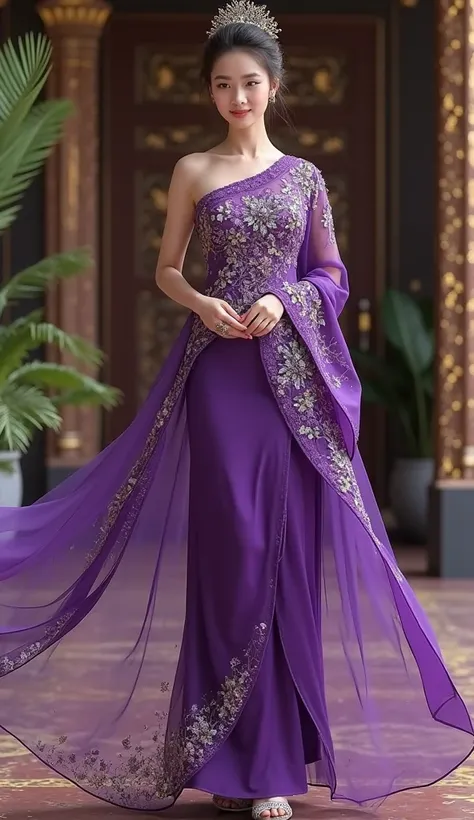 Women's Purple Thai Dress