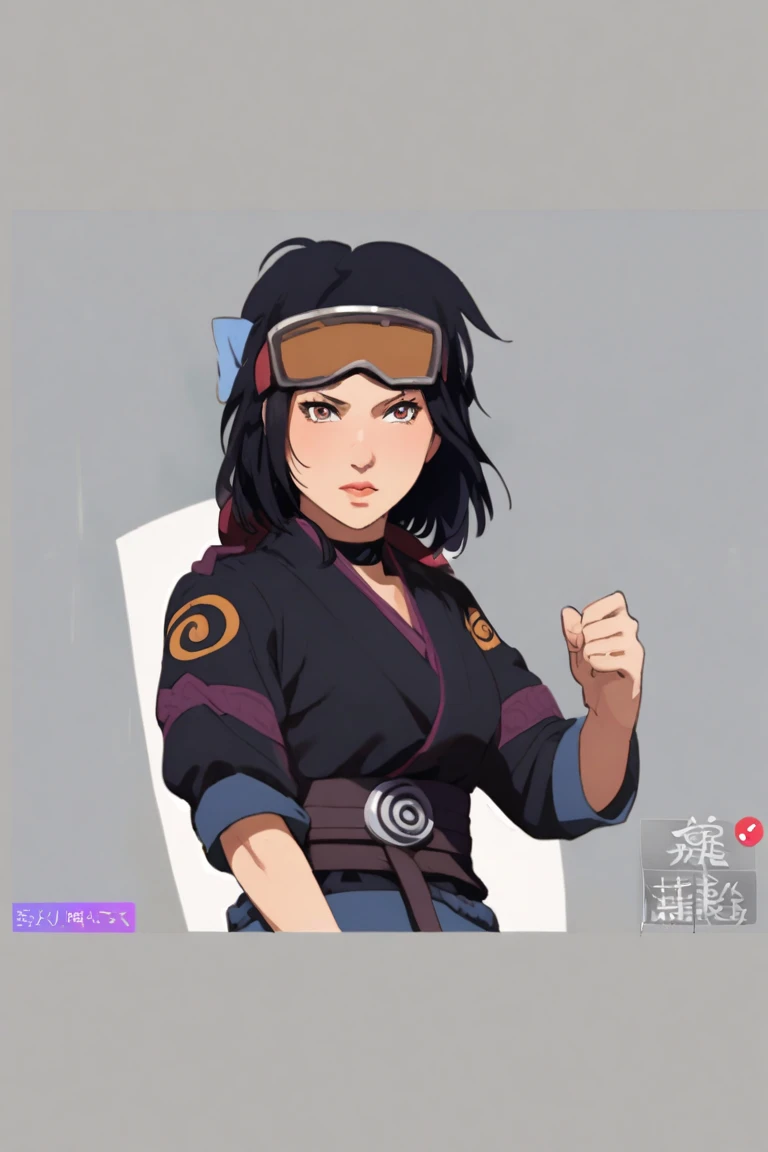 Kunoichi with black short hair 