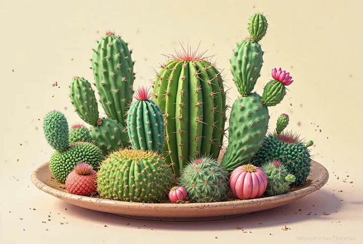 Make a plate full cactus 