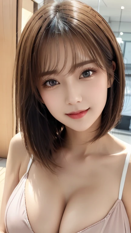   passport photo、Beautiful wife,  Enchanting Smiles,    The hairstyle is a long bob  ,    Well-balanced ,  Big Almond Eyes   、 clear double eyelids 、Very long artificial eyelashes  、  sensual lips、Sensual makeup 、 Small face、( 28 year old mature woman )、((...