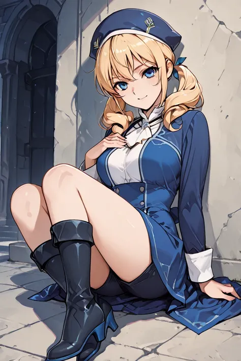 long gentleman's chest ending curly blonde pigtails ambale vetana medium breasts gentleman in blue and black French uniform,Chest scale,young and graceful with a V-neck hat (Napaleon type) with a stiletto in one hand on the training ground.You have medium ...