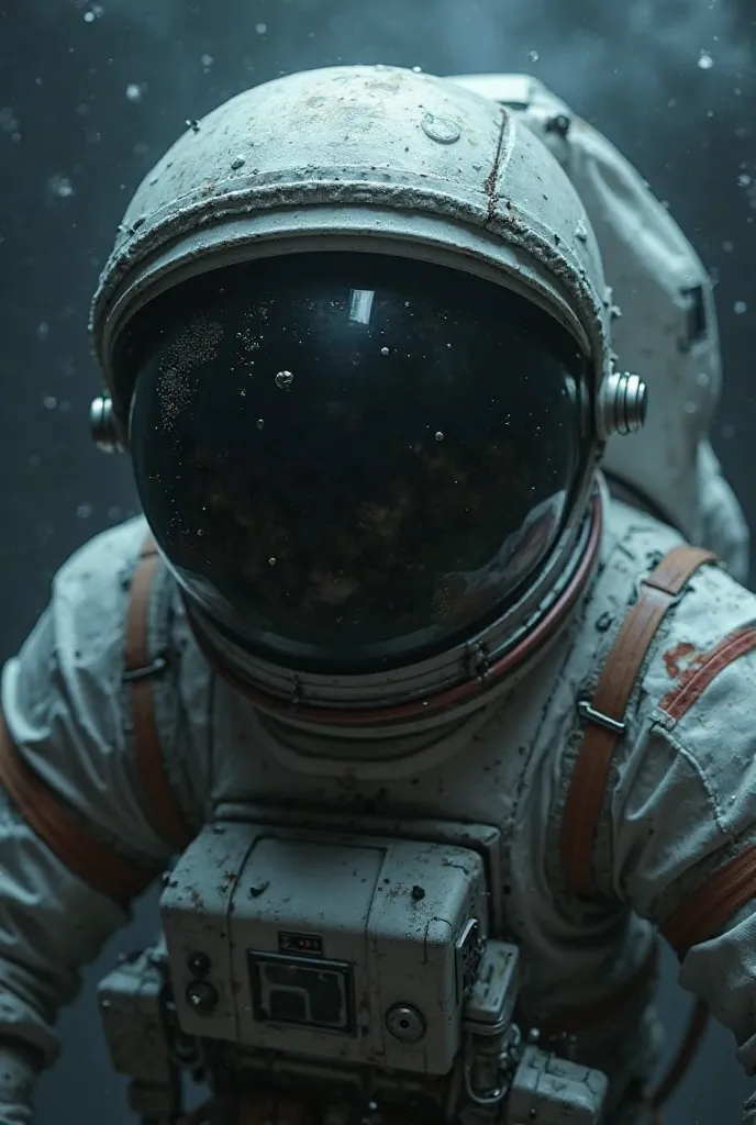 Create a first-person horror image of an astronaut 