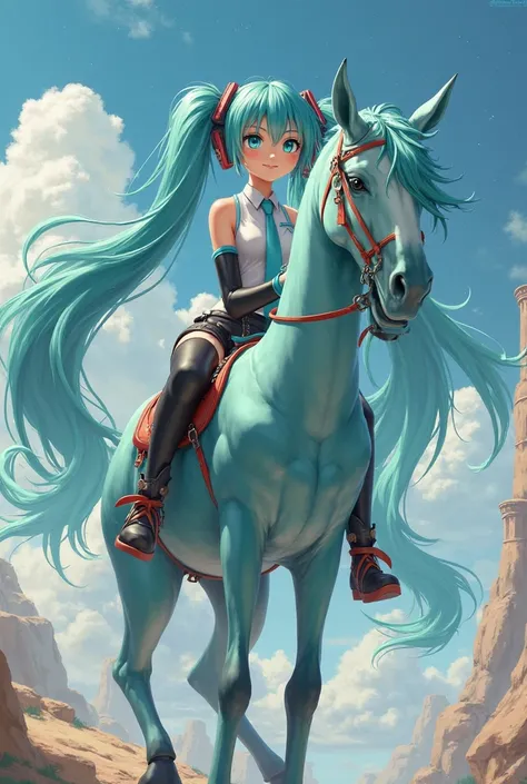 Vocaloid Miku rides a dick