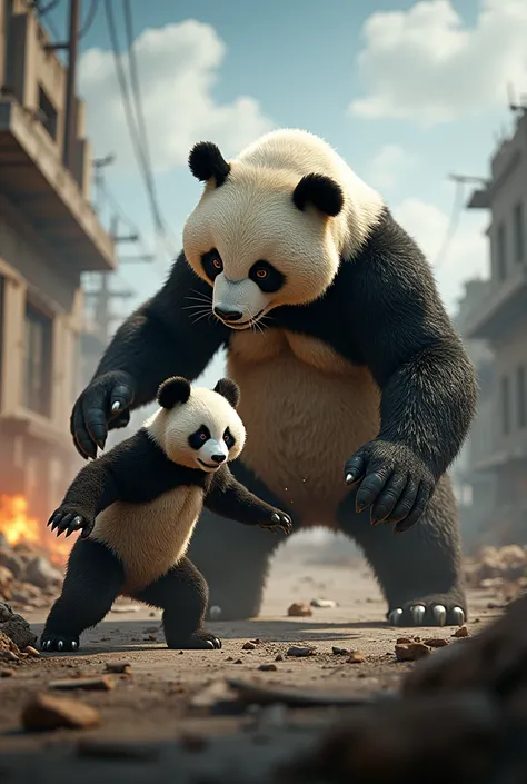 Pubg gameplay thumbnail with big panda and small panda