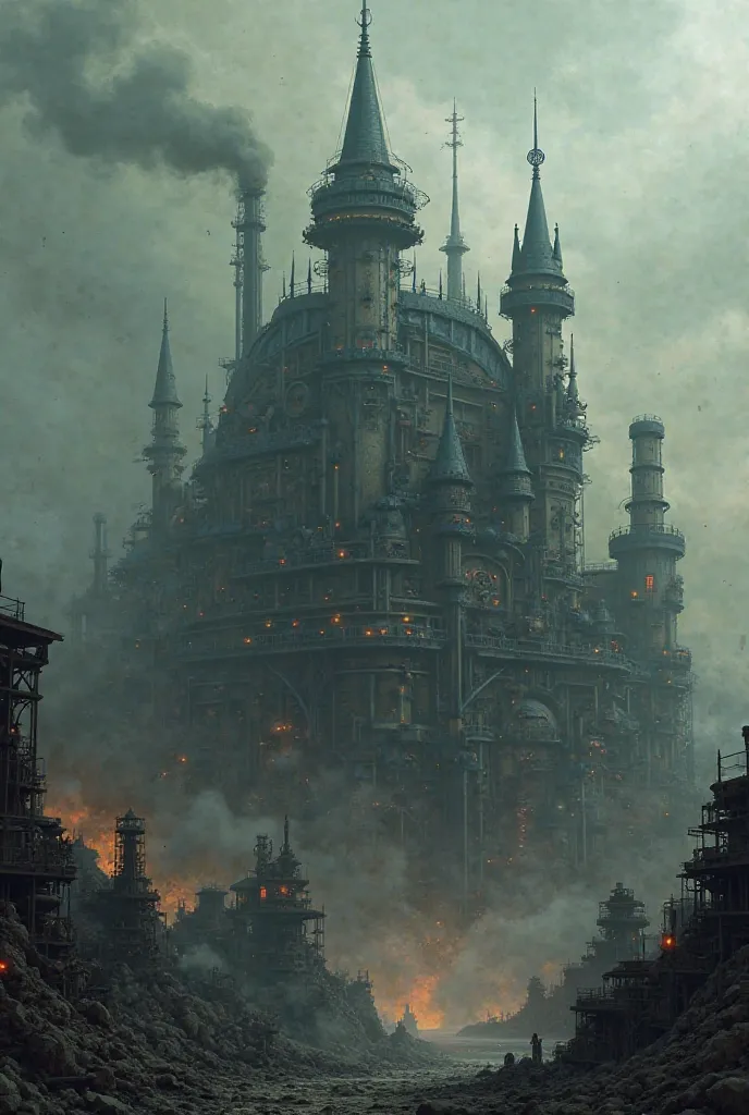 Dark steampunk castle 