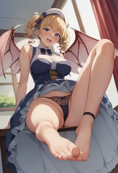 
((Super Detail、high quality、masterpiece))、A pair of big fallen angels have wings growing美しい巨乳お母さん(A pair of big fallen angels have wings growing)、 frugal outfit、A long skirt that rolls up 、 Revealing Panties 、sober costume 、cute mature adult woman 、 matur...