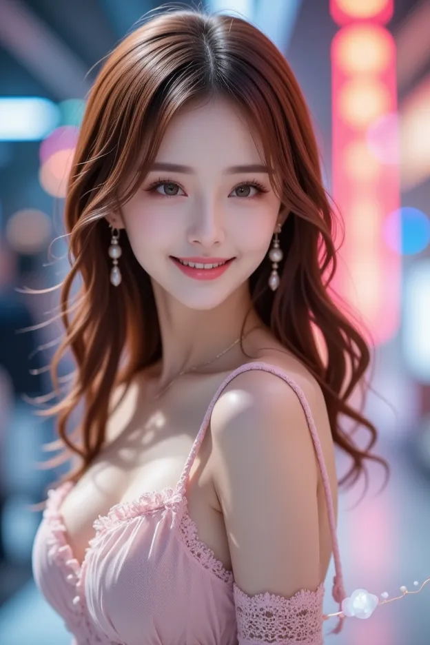  Beautiful Virtual Idols  ,  Detailed Digital Avatars  ,  Bright Holographic Figure , Clear Glowing Skin  , Detailed Facial Features ,  attractive smile  , Delicate expression,  I wear long, flowing hair ,  elegant pose  ,  Surreal Futuristic Environments ...