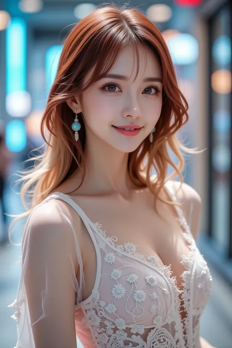  Beautiful Virtual Idols  ,  Detailed Digital Avatars  ,  Bright Holographic Figure , Clear Glowing Skin  , Detailed Facial Features ,  attractive smile  , Delicate expression,  I wear long, flowing hair ,  elegant pose  ,  Surreal Futuristic Environments ...