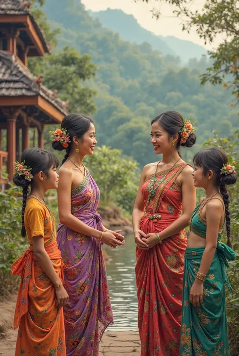 Myanmar women and girl
