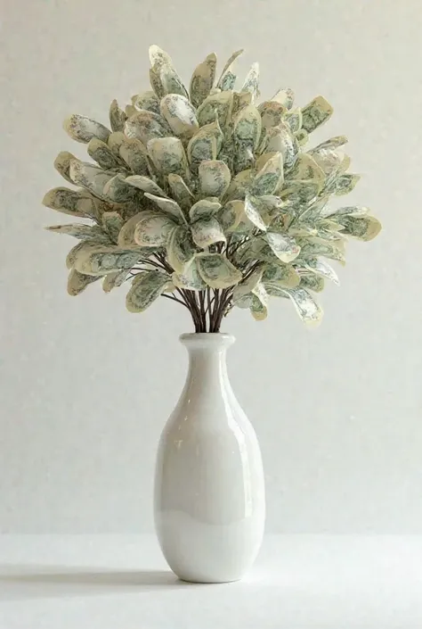 Create a vase with a tree and instead of leaves it is a money note 