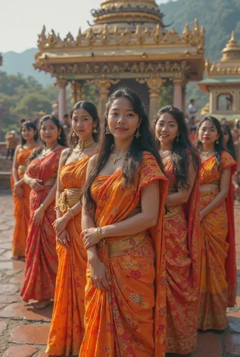 10  big and chubby Young nepali girls, extremely beautiful , near temple 