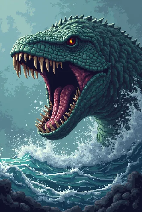 Cadborosaurus. Terrifying faces in the ocean 8bit
