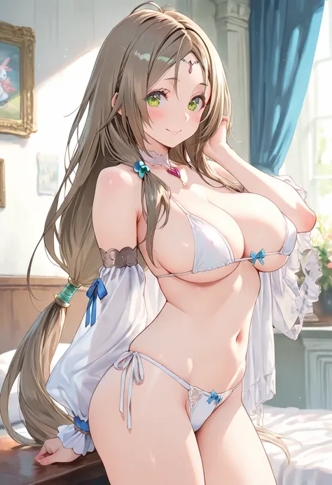 8k, masterpiece, best quality, ultra detailed, Ultra-high resolution, Highly detailed CG, break, 1girl, Firis Mistlud, atelier \(series\), kawaii, nsfw