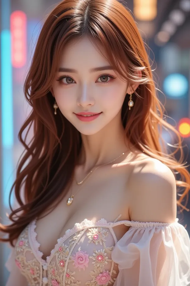  Beautiful Virtual Idols  ,  Detailed Digital Avatars  ,  Bright Holographic Figure , Clear Glowing Skin  , Detailed Facial Features ,  attractive smile  , Delicate expression,  I wear long, flowing hair ,  elegant pose  ,  Surreal Futuristic Environments ...