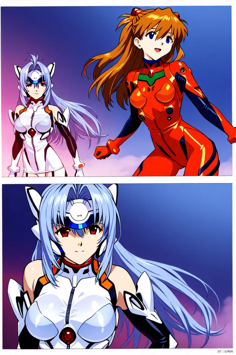 fused character, rei ayanami (evangelion), and kos-mos (xenosaga)