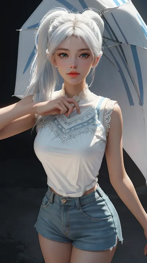 Hash of white hair 、 Close-up of Woman Wearing White Mask ,  beautiful figure painting , Guvez, Guvez style artwork, White-haired God, author： Yang Jie ,  Epic beautiful character art ,  Stunning character art , author：Fan Qi,  Out of Wu Standard , Guvez o...