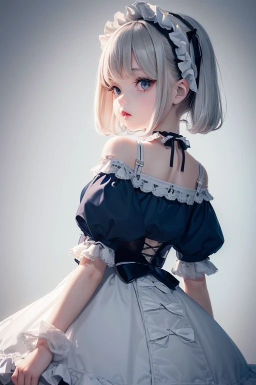 (doll-like lolita, porcelain skin, (puffy, glassy eyes), delicate facial features:1.3), (petit, ultra cute loli girl:1.3), (ultra cute loli face:1.3), ((masterpiece)), ((best quality)), ((ultra detailed)), ((exquisite)), ((depth)), ((crisp)), ((8k)), ((bea...