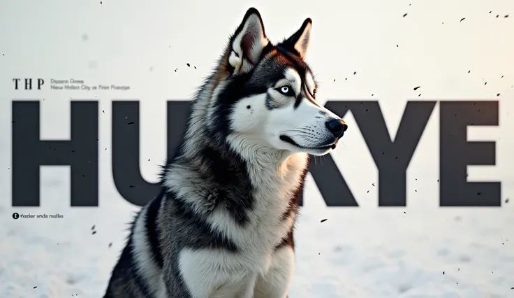 Full screen lettering from February 23, and in the background, a husky dog