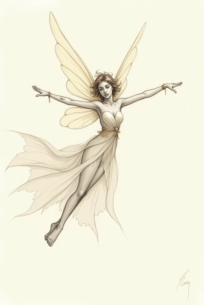 flying fairy sketch