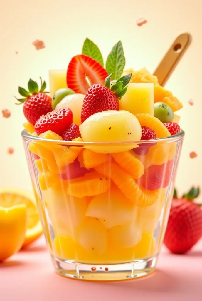 A promotional image of a fruit salad 