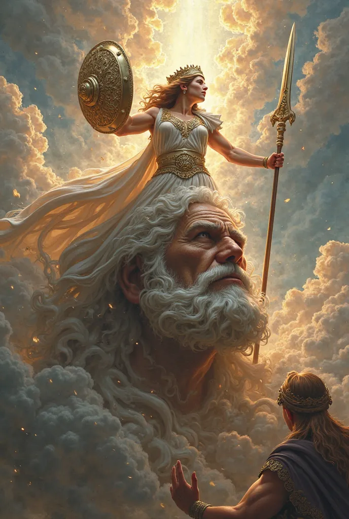 Goddess Athena rising from the Head of the God Zeus