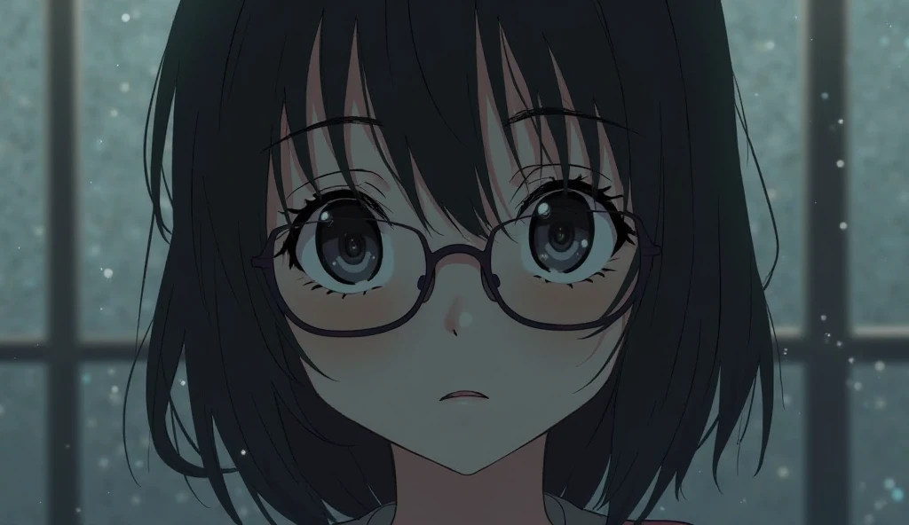 Girl Wearing Glasses Sad Anime