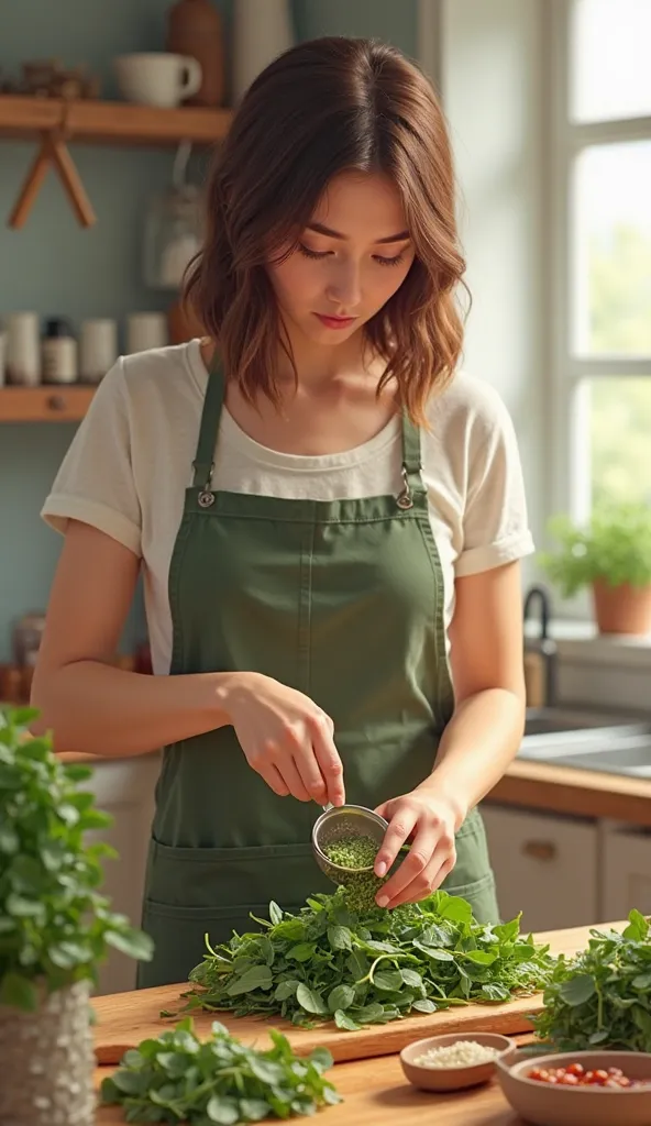 Make 1 Girl Prepare Spinach Rice