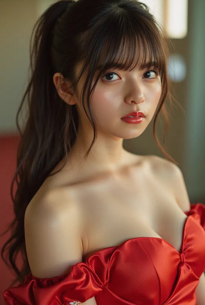 1 girl,((woman)),(Age 25:1.3),( Japanese,Cool Beauty:1.2),(Photorealistic,Perfect Anatomy:1.3),(Super Detail,  masterpiece:1.2), TOP QUALITY,RAW photo,  exquisite,  beautiful , knee to head pictures ,sharp concentration, bitches line up in front of the mot...