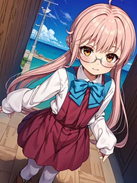 Portrait, official art, best masterpiece, best quality, best resolution, 8K, best detailed, perfect anatomy
BREAK
makigumo, makigumo (kancolle), glasses, pantyhose, sleeves past wrists, sleeves past fingers, pink hair, yellow eyes, ahoge, twintails, boots,...