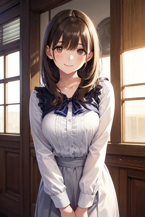  anegasaki nene, shiny brown short hair, beautiful brown eyes, smiling face, sparkling pupils, (fine grain), highly detailed eyes, highly detailed face, highly detailed eyes,, (masterpiece:1.2, best quality), ((only1 girl)), cowboy shot,cowboy shot,, 

, 
...