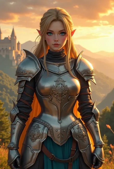 Anime Zelda with knight armor