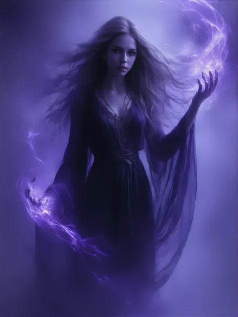 Dungeons and Dragons, female Necromancer, beautiful face, very long blonde hair, fantasy background, sexy, seductive, high detail, masterpiece.