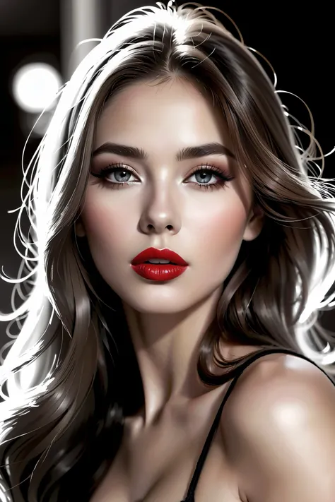 1girl, Sublime femme suédoise très sexy, Detailed lips, detailed eyes, detailed eyelash, detailed face, (((sublime and detailed full body))), long cheveux, visage de séduction, (((shiny red lipstick :2.0, glossy lipstick))), photo du corps entier:2.5, ((po...
