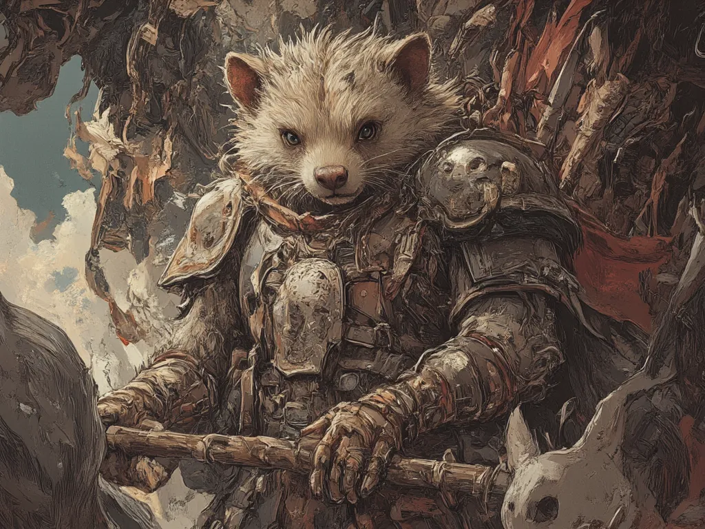 muscular european badger in armor, tavern setting,  In fantasy art style, masterpiece,  best quality , Super Detail, an epic, 4K, cinematic light, ultra-detailed,  8k resolution ,(high quality, 8k, 4K, high contrast, masterpiece: 1.2, 最high quality, best a...