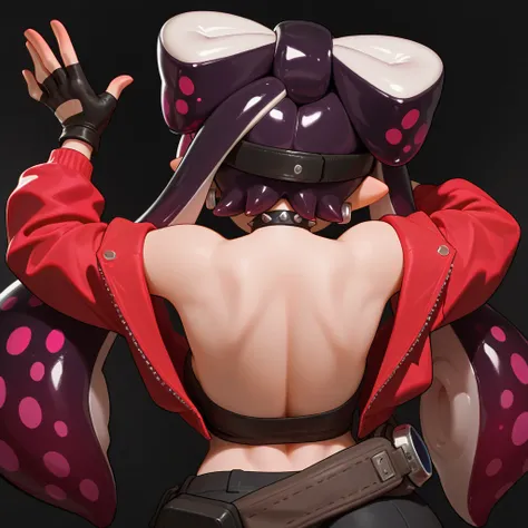 (masterpiece, best quality, amazing quality, very aesthetic, absurdres, ultra-detailed, newest, good anatomy), callie form splatoon, punk_rabbit_girl, goggle, red jacket, tube top, rabbit ear, black punts, Fingerless gloves,  very detailed face),callie for...