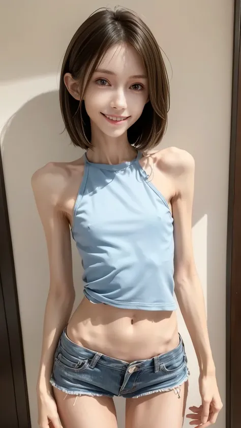 thinspo, too skinny arms, too skinny, waist, too skinny thigh,  smiling face , girl