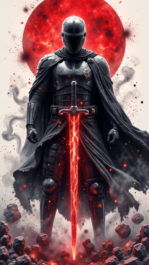 (masterpiece:1.2), (Exceptional Quality), (mirror finish), (Cinematic Experience), (best illustration), (little ring), 8k, wallpaper, (watercolor), (sword :2.0), (Star Wars:2.0), (designed to look like samurai armor:2.0), (Captain Phasma in black armor:2.0...