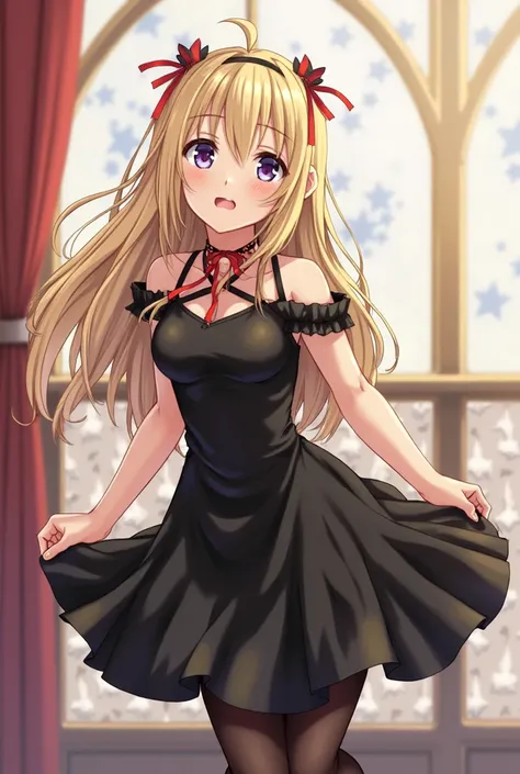 anime girl in black dress with black stockings and black shoes, anime girl wearing a black dress, ( ( misa amane # ) ), misa amane *, loli in dress, seductive anime girl, misa amane, beautiful alluring anime woman, (anime girl), cute anime waifu in a nice ...