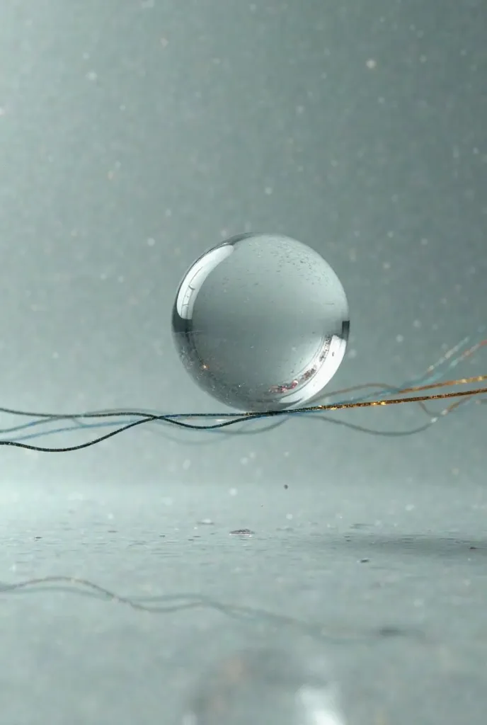 Image: spherical ball balancing on a calm string
