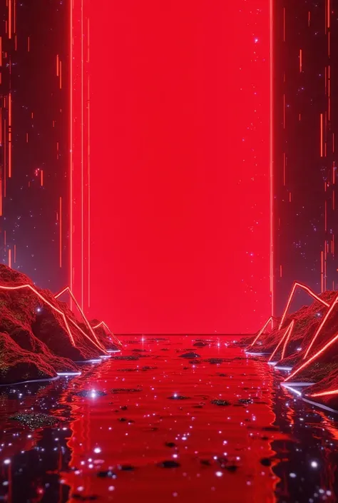 Red background with neon