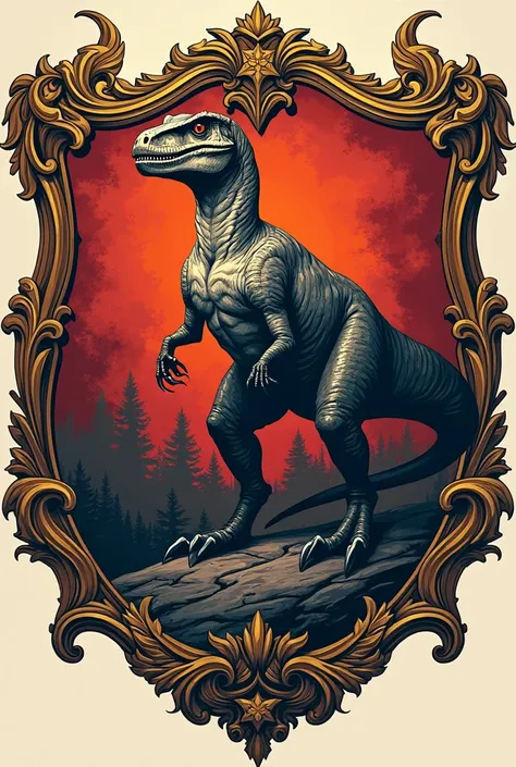 Blason emblème  velociraptor 