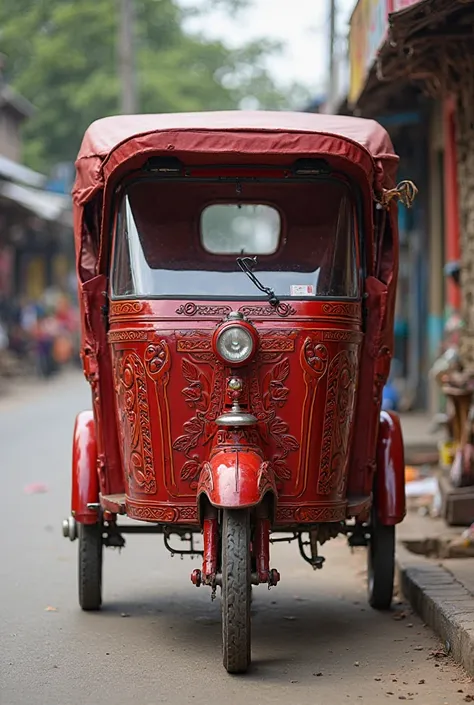 লাল চন্দন কাঠ তৈরি আসল রিক্সা যা দেখতে আসল বাংলাদেশের local রিক্সার মত দেখতে যার তিনটি চাকা রয়েছে এবং যা বাংলাদেশের সাধারণ রিক্সার মত দেখতে যেটাকে দেখে মানুষ না বুঝতে পারে