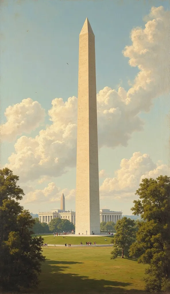 Washington Monument in Washington, Classic painting style 