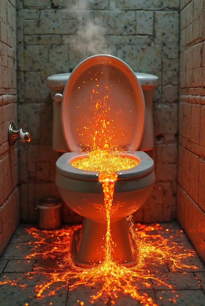 Lava coming out of the toilet